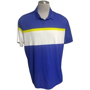 Nike Golf Dri Fit Blue Colorblock Polo Shirt Mens XXL